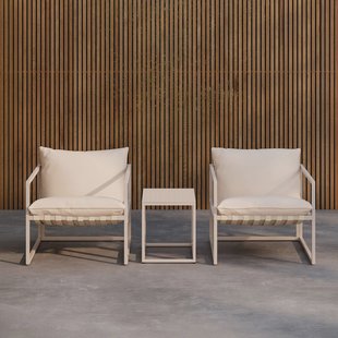 Nohr Loungeset 'Kandie' Met 2 loungestoelen en tafel, kleur Beige