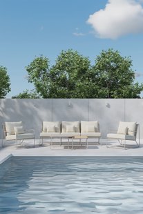 Nohr Loungeset 'Markesha' Met bank, 2 loungestoelen en 2 tafels, kleur Beige