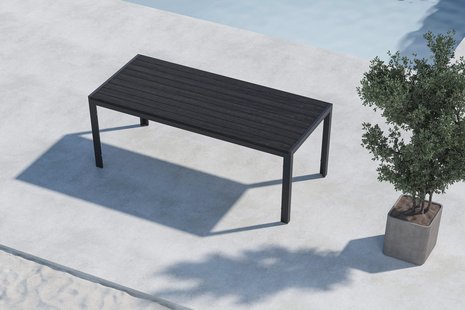 Nohr Tuintafel 'Cherice' 205 x 90cm, kleur Zwart