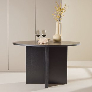 Nohr Uitschuifbare Ronde Eettafel 'Shuree' 120/170 x 120cm, kleur Zwart