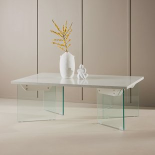 Nohr Salontafel 'Hal' Betonlook en glas, 120 x 80cm