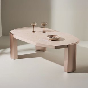 Nohr Organische Salontafel 'Ellen' Marmerlook, 125 x 70cm, kleur Roze