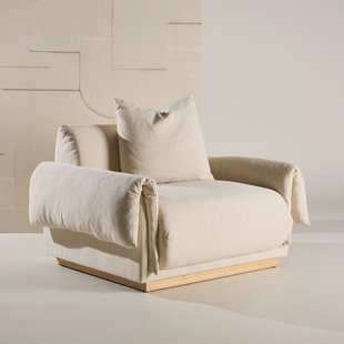 Nohr Fauteuil 'Lisa' Linnenlook, kleur Beige