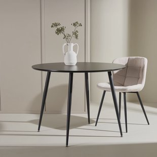 Nohr Ronde Eettafel 'Quennel' 100cm, MDF, kleur Zwart