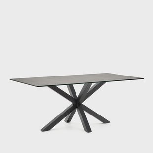 Kave Home Eettafel 'Argo' Iron Moss Keramiek, 180 x 100cm, kleur Zwart