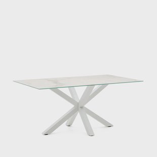 Kave Home Eettafel 'Argo' Keramiek, 160 x 90cm, kleur Wit