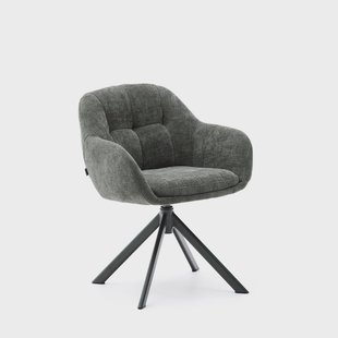 Kave Home Draaibare Eetkamerstoel 'Dorina' Chenille, kleur Groen