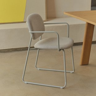 Kave Home Eetkamerstoel 'Meli' Chenille, kleur Beige