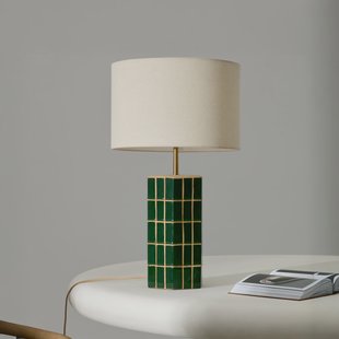 Kave Home Tafellamp 'Rue' Keramiek incl. kap, kleur groen / ecru