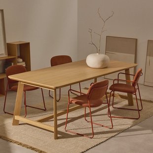 Kave Home Eettafel 'Idun' Eikenhout, 220 x 100cm