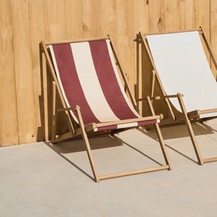 Kave Home Strandstoel 'Vilara' Acaciahout, kleur Rood/Beige