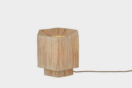 GOOD&MOJO Tafellamp 'Panama' Raffia, 26cm, kleur Naturel