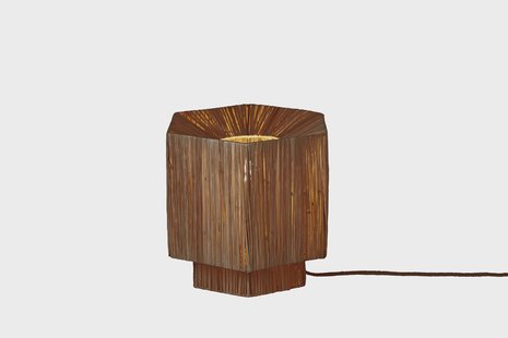 GOOD&MOJO Tafellamp 'Panama' Raffia, 26cm, kleur Bruin