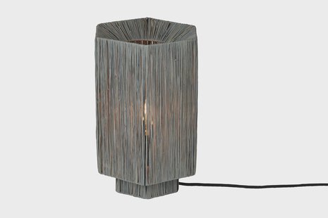 GOOD&MOJO Tafellamp 'Panama' Raffia, 36cm, kleur Grijs