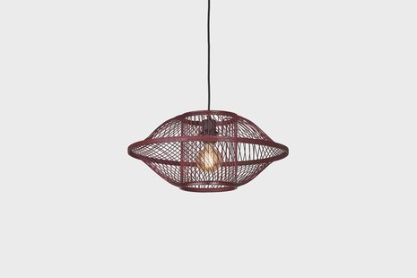 GOOD&MOJO Hanglamp 'Maui' Bamboe, 50cm, kleur Burgundy