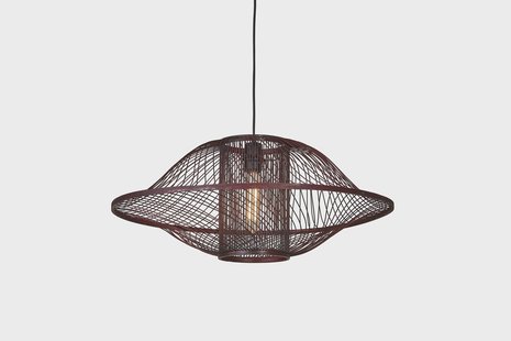 GOOD&MOJO Hanglamp 'Maui' Bamboe, 70cm, kleur Burgundy