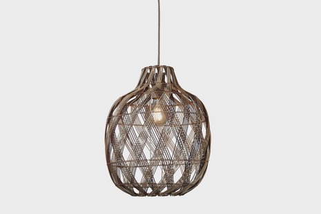GOOD&MOJO Hanglamp 'Mendoza' Bamboe, 40cm, kleur Naturel/Burgundy