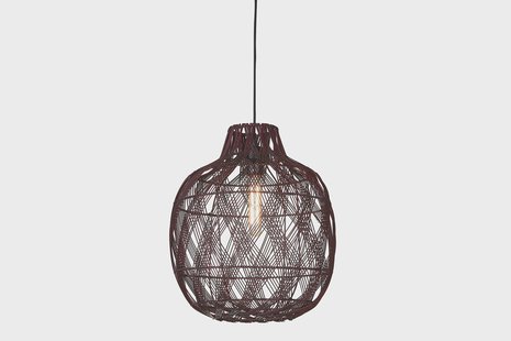 GOOD&MOJO Hanglamp 'Mendoza' Bamboe, 40cm, kleur Burgundy