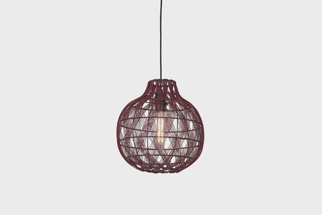 GOOD&MOJO Hanglamp 'Mendoza' Bamboe, 35cm, kleur Burgundy