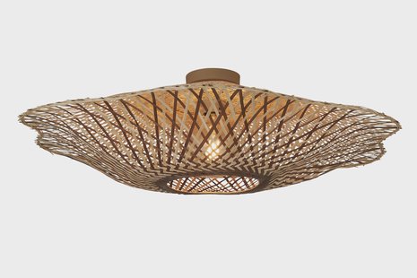 GOOD&MOJO Plafondlamp 'Madura' Bamboe, 87cm, kleur Naturel/Bruin