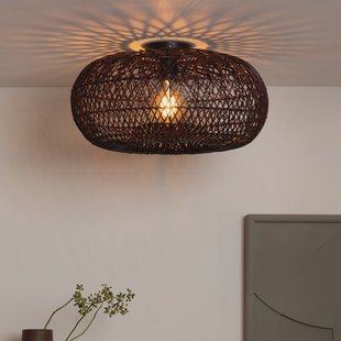 GOOD&MOJO Plafondlamp 'Arizona' Bamboe, 50cm, kleur Burgundy