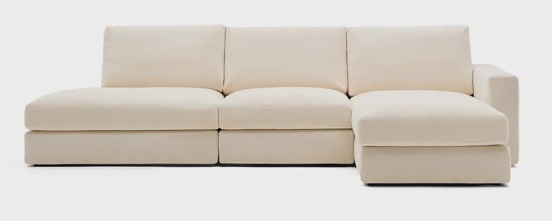 Kave Home 5-zits Loungebank 'Alea' Rechts, kleur Ecru