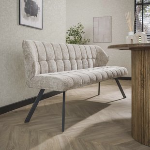 LifestyleFurn Eetkamerbank 'Thandie' Hoven stof, 180cm, kleur Zand