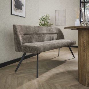 LifestyleFurn Eetkamerbank 'Lavonne' Chenille, 188cm, kleur Taupe