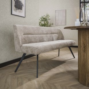LifestyleFurn Eetkamerbank 'Lavonne' Chenille, 188cm, kleur Zand