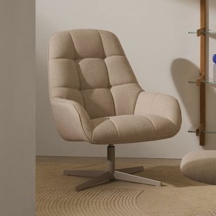 Kave Home Draaifauteuil 'Jaspe' Structuurstof, kleur Beige