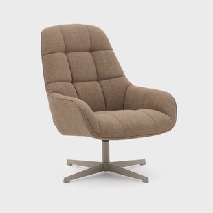 Kave Home Draaifauteuil 'Jaspe' Structuurstof, kleur Lichtbruin