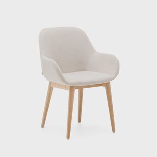 Kave Home Eetkamerstoel 'Konna' kleur Beige/Naturel