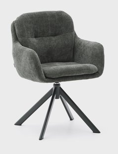 Kave Home Draaibare Eetkamerstoel 'Lexa' Chenille, kleur Donkergroen