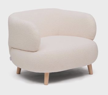 Kave Home Fauteuil 'Luisa' Bouclé, kleur Ecru