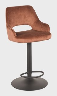 LABEL51 Barkruk 'Fer' Velvet, kleur Roest (zithoogte 64-84cm)