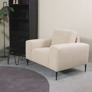 LABEL51 Fauteuil 'Ferraro' Bouclé, kleur Zand