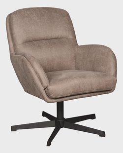 LABEL51 Draaifauteuil 'Moss' Micro Suede, kleur Taupe