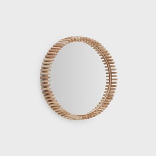 Kave Home Ronde Spiegel 'Polke' Teakhout, 60cm
