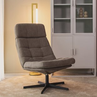 LABEL51 Draaifauteuil 'Alvar' Micro Suede, kleur Taupe
