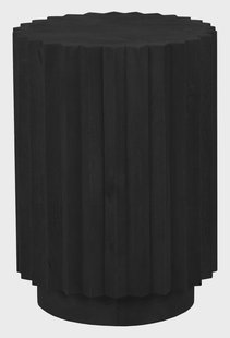 LABEL51 Ronde Bijzettafel 'Novan' Mangohout, 35cm, kleur Zwart