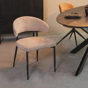 LABEL51 Eetkamerstoel 'Bliss' Elite stof, kleur Clay