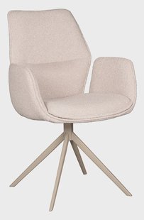 LABEL51 Draaibare Eetkamerstoel 'Mellow' Bouclé, kleur Naturel