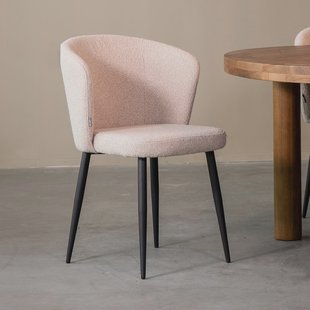 LABEL51 Eetkamerstoel 'Wave' Bouclé, kleur Naturel