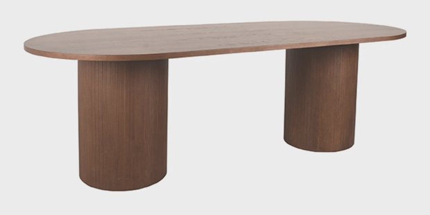 LABEL51 Ovale Eettafel 'Oliva' Walnoot Eiken, 240 x 120cm