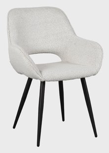 LABEL51 Eetkamerstoel 'Fer' Bouclé, kleur Wit