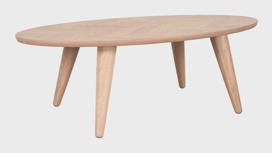 LABEL51 Ovale Salontafel 'Ines' Naturel Eiken, 120 x 70cm