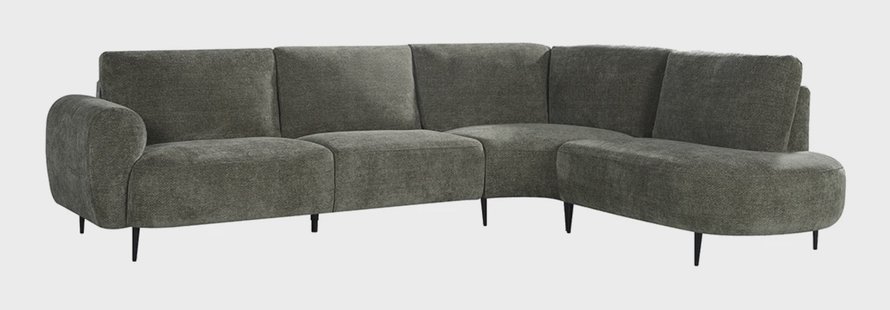 LABEL51 Hoekbank 'Milano' Rechts, Elite stof, kleur Hunter