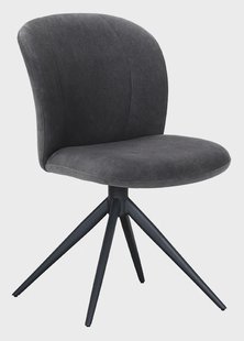 LABEL51 Draaibare Eetkamerstoel 'Kimo' Cosmo stof, kleur Antraciet