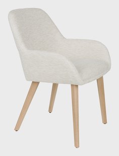 ZILT Eetkamerstoel 'Shantina' Geweven stof, kleur Off White