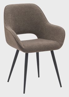 LABEL51 Eetkamerstoel 'Fer' Bouclé, kleur Bruin